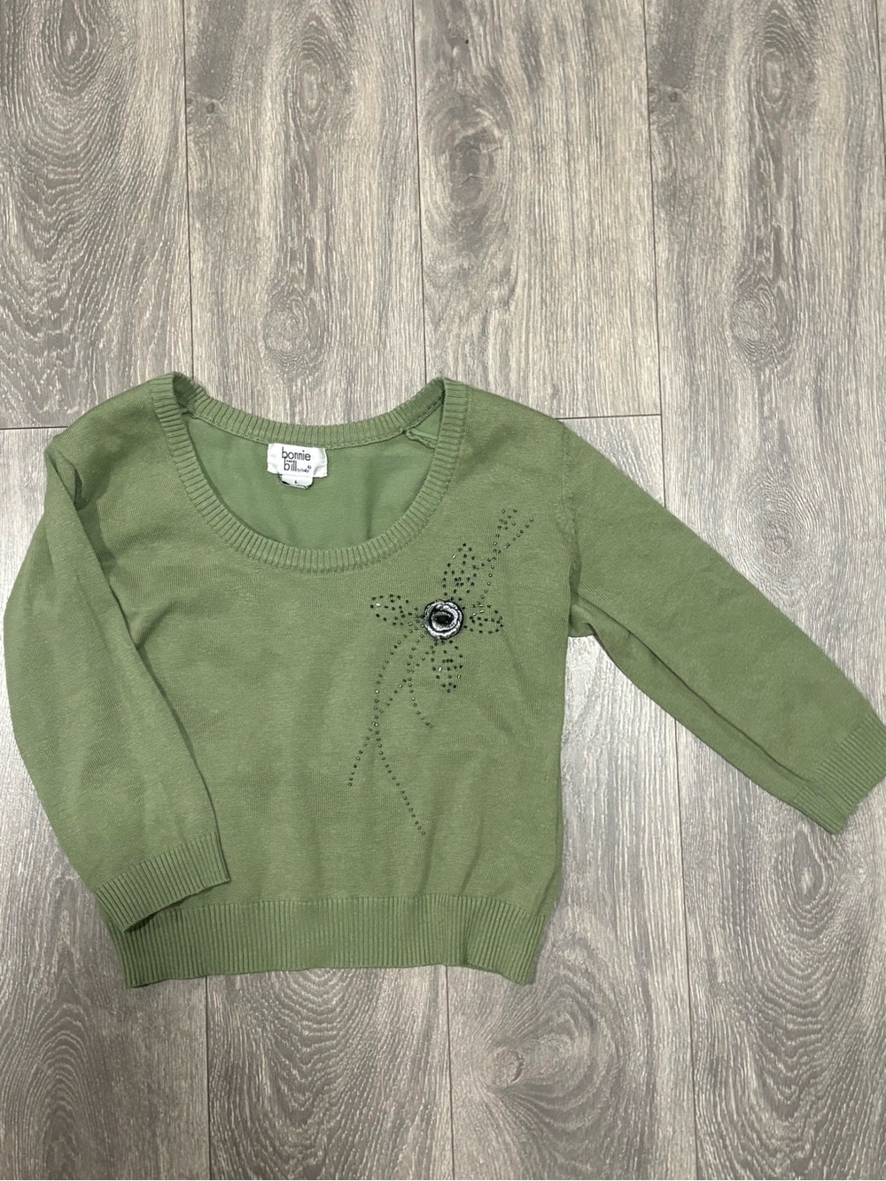 Olive Green Embellished Women's Sweater
